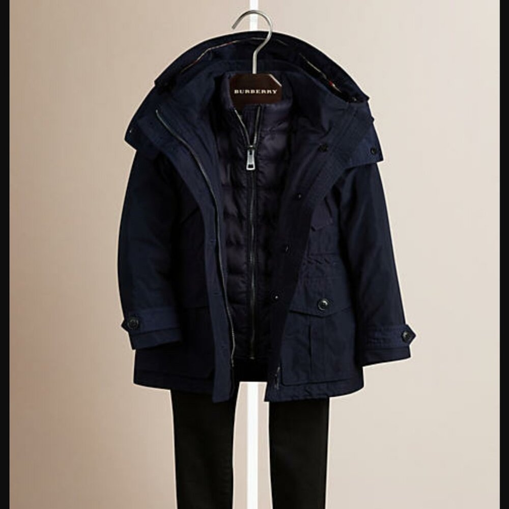 Burberry lightweight parka with detachable warmer